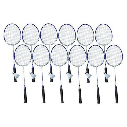 Lot De 12 Raquettes De Badminton Et 6 Volants