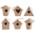 Lot 6 Nichoirs Carton À Déco 100x85mm Form Ass