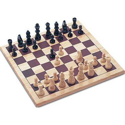 Jeu D'échecs Plateau 30x30cm Pièces En Bois Massif