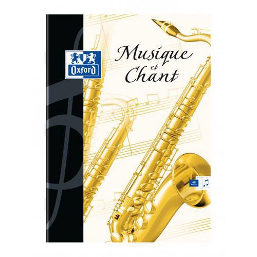 Cahier musique 17x22 24 pages musique + 24 seyes 90g - Conquerant