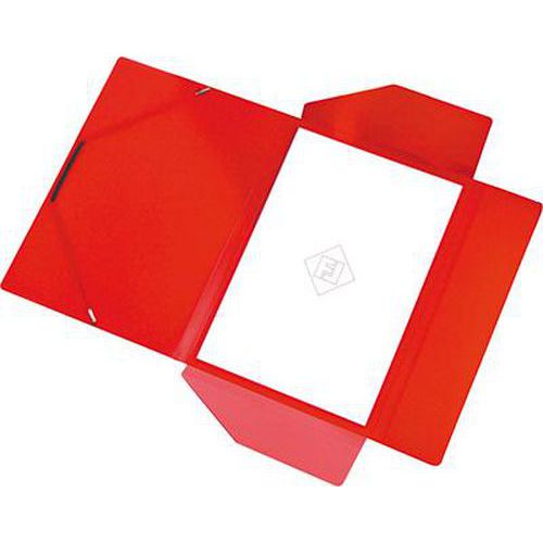 Chemise polypropylène élastique et rabats A4 4/10e rouge