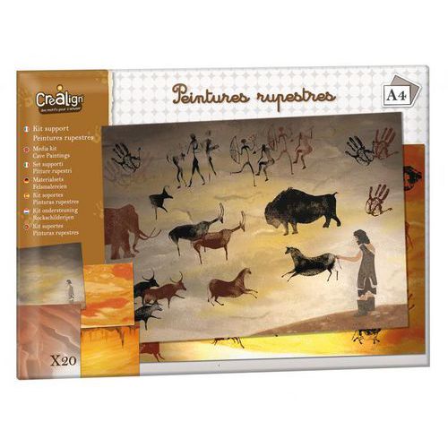 Kit 20 feuilles A4 en 4 paysages rupestres