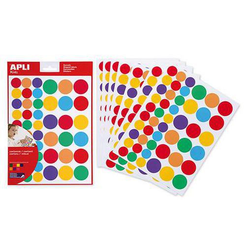 Assortiment 960 gommettes rondes - Apli