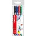 Pochette 4 feutres pointmax couleurs bleu noir rouge vert - Stabilo