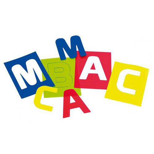 Valisette De 26 Pochoirs Lettres Majuscule
