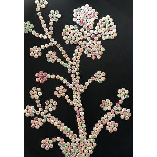 Sachet 150 Boutons Bois Assortis Fleurs