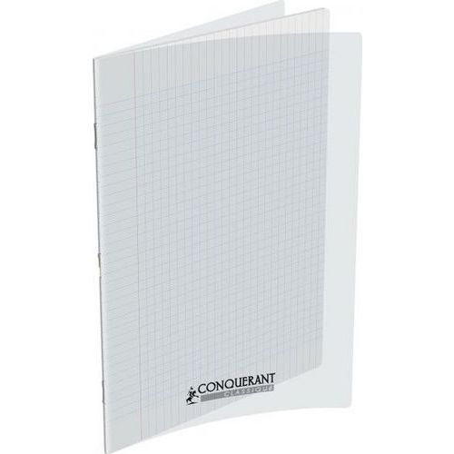 Cahier polypropylène 192 pages 70g 24x32 seyès incolore - Conquerant