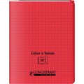 Cahier Polypro avec rabats 48p seyes 17x22 - rouge