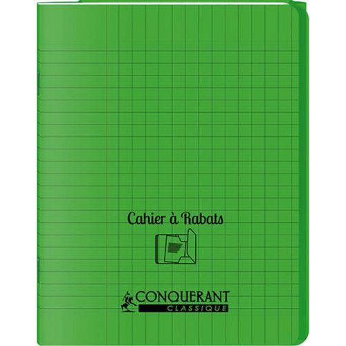 Cahier Polypro avec rabats 48p seyes 17x22 - vert