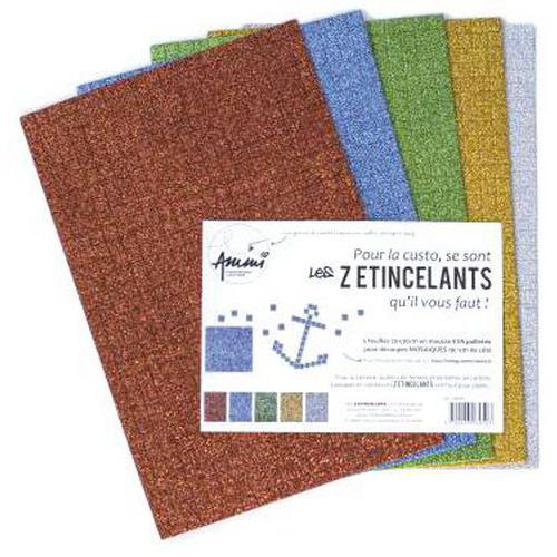 Paquet De 5 Feuilles Mosaïques A4 Assorties