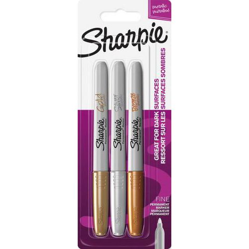 Pochette 3 marqueurs pointe ogive Sharpie - Sharpie