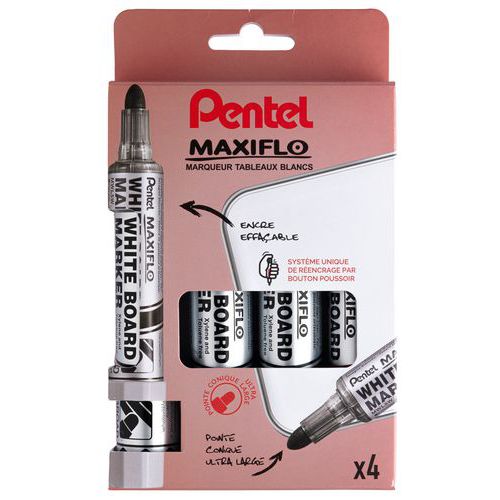 Marqueur effaçable à sec maxiflo pointe ogive ultra large - Pentel