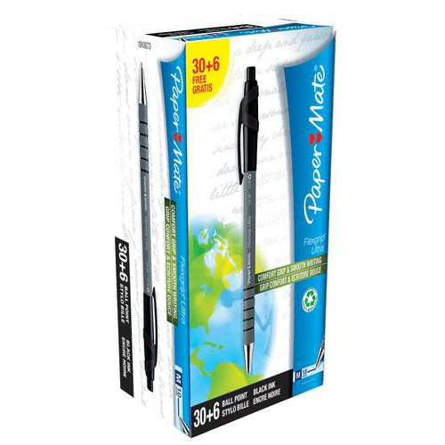 Paper Mate Flexgrip Ultra Rétractable Pointe 1,0 mm - Noir