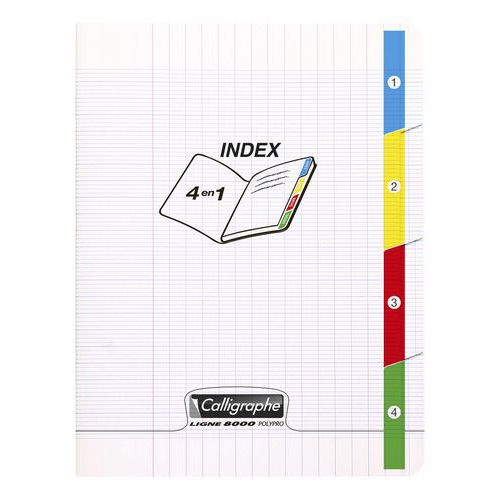 Cahier 4 En 1 Polypropylène 96 Pages Seyes 90 Gr 17 X 22 Cm