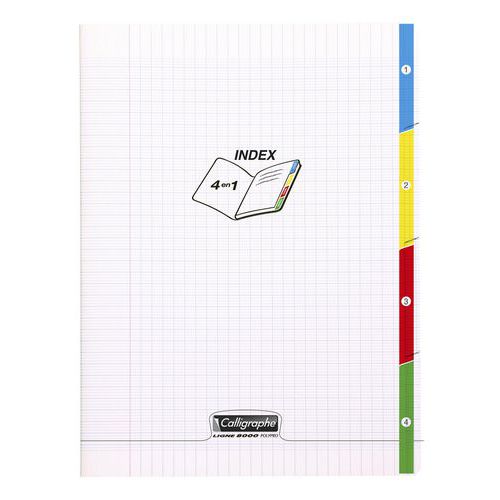 Cahier 4 en 1 polypropylène 96 pages seyes 90g 24 x 32cm - Calligraphe