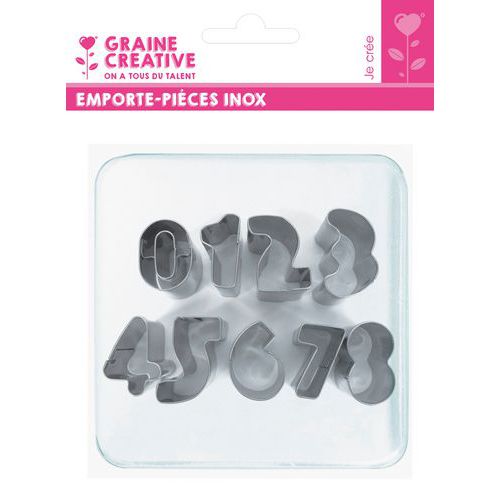 Lot 9 emporte pièces chiffres 3 cm