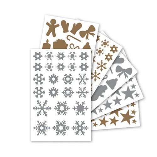 Pochette 20 Feuilles Gommettes Noël Or Et Argent