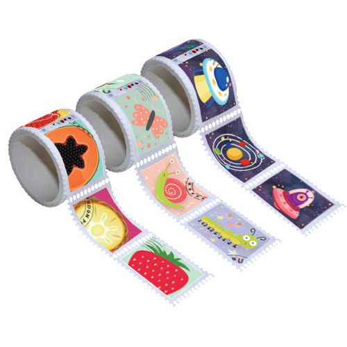 Lot 3 Rouleaux Timbres Adhésifs Bons Points