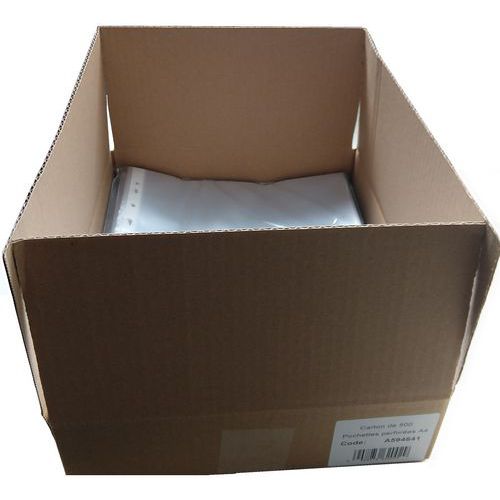 Carton De 500 Pochettes Polypropylène Perforés Incolore A4