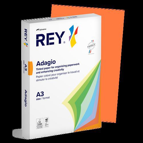 Ramette 500 Feuilles Vives 80g A3 - Orange Intense