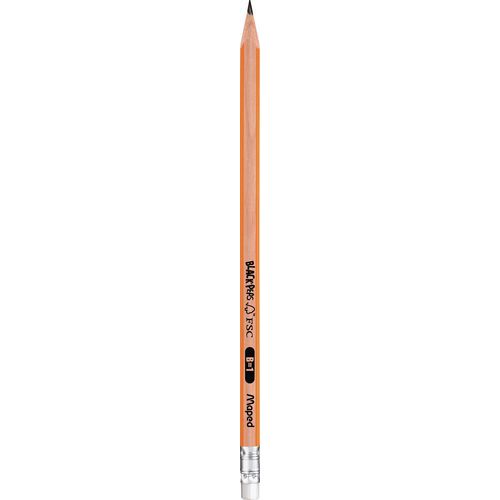 Crayon Graphite Triangulaire B Embout Gomme Black'peps