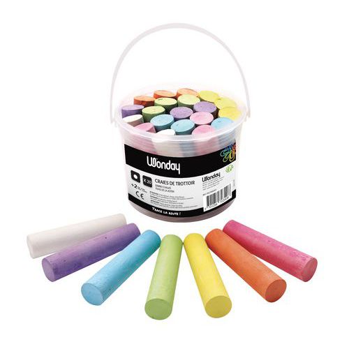 Seau 20 Craies Trottoir Couleurs Assorties