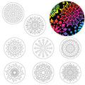 Lot 8 pochoirs plastique mandalas 14cm - Cléopâtre