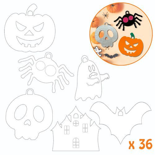 Lot De 36 Suspensions Halloween À Décorer