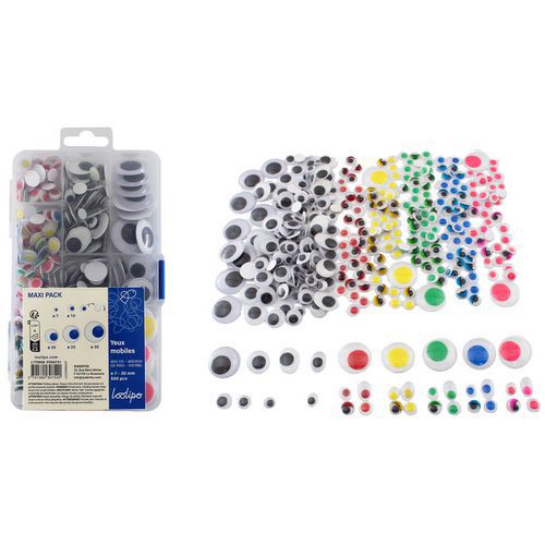 Pack collectivités 500 yeux mobiles adhésifs - Loolipo