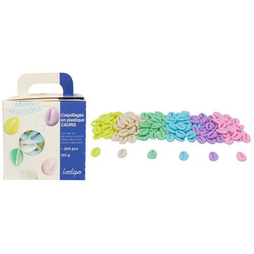 Boite 200 Perles Cauri Pastel