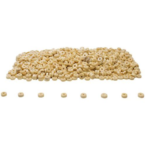 Boite 1000 perles rondelle bois naturel - Loolipo
