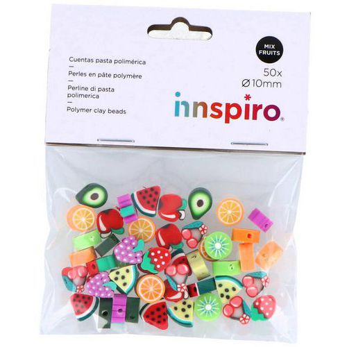 Sachet De 50 Perles Polymère - Fruits Ø 10mm