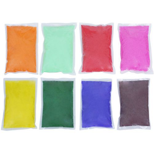 8 sachets sable fin colore 1 kg couleurs assorties