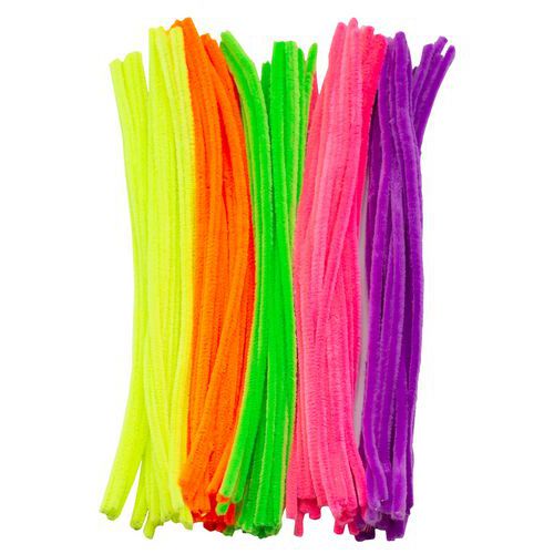 100 chenilles fluo 30 cm