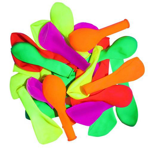 Sachet De 25 Ballons Baudruche Fluos Ø22 Cm