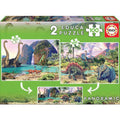 Lot de 2 puzzles - Dinosaures -  100 pièces - Educa