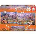 Lot De 2 Puzzles 100 Pièces - Animaux Sauvages