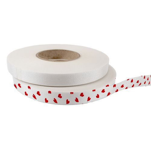 Lot de 2 rouleaux ruban motif coeur 20mm x 50 m - Loolipo