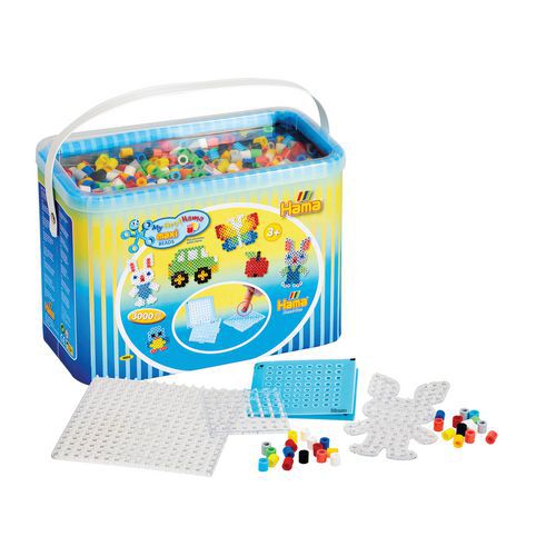 Baril 3000 Perles Hama Maxi + 3 Plaques