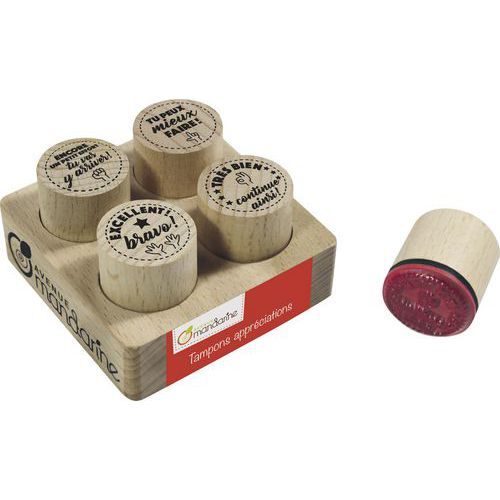 Tampon appréciations 4 textes - Avenue Mandarine