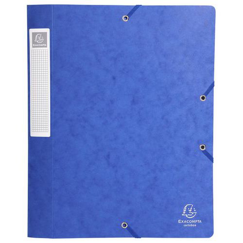 Chemise élastiques rabats 24,5x32,5x4cm carte lustrée bleu