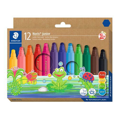 Lot de 12 Etui 12 feutres coloriage pointe extra large