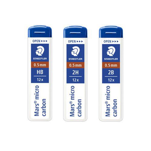 Etui 12 mines pour porte-mines 0,5 mm - Staedtler