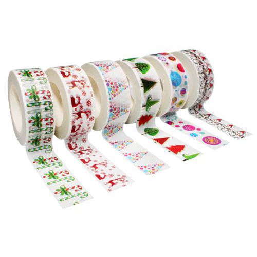 Lot 6 rouleaux ruban adhésif Noël - Loolipo