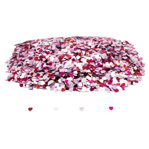 Sachet 3000 sequins plats 6mm motif cœur - Loolipo