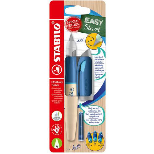 Stylo plume d'apprentissage Easybirdy Timber réglable - Stabilo