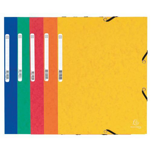 Lot de 10 chemises à élastiques 3 rabats carte lustrée -Exacompta