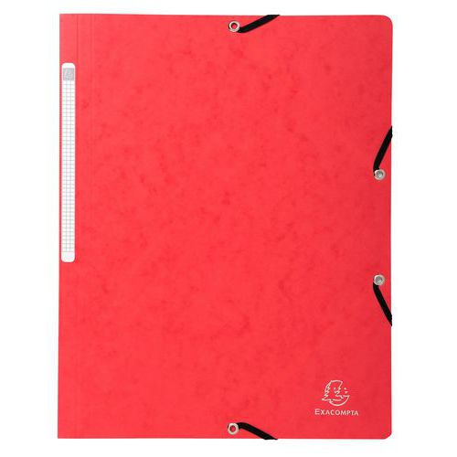 Chemise à élastique A4 carte lustrée rouge