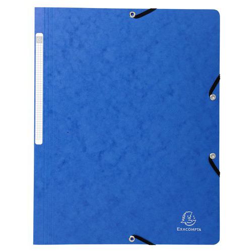 Chemise à élastique A4 carte lustrée bleu