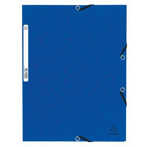 Chemise à élastique et rabats A4 carte lustrée bleu